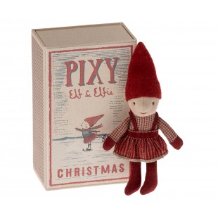 Spiridus Pixy fetita in cutie de chibrituri - Maileg