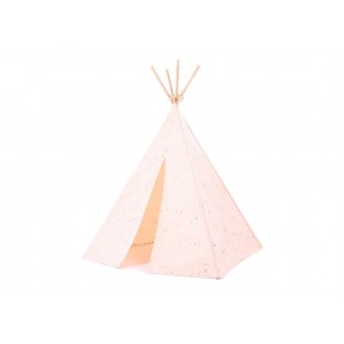Cort de teepee Phoenix, roz cu stelute aurii - Nobodinoz