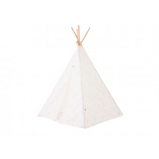Cort de teepee Phoenix, alb cu buline aurii - Nobodinoz