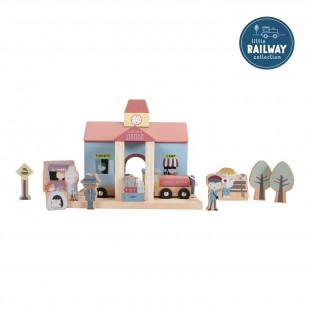 Gara cu figurine din lemn - extensie Little Railway Collection- Little Dutch Gara cu figurine din lemn - extensie Little Railway Collection- Little Dutch