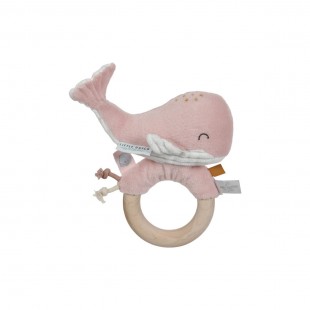 Jucarie zornaitoare cu inel din lemn- Ocean pink- Little Dutch Jucarie zornaitoare cu inel din lemn- Ocean pink- Little Dutch
