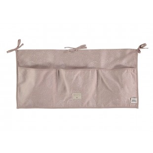 Organizator  Merlin,roz cu buline albe, atasabil la patut de la Nobodinoz